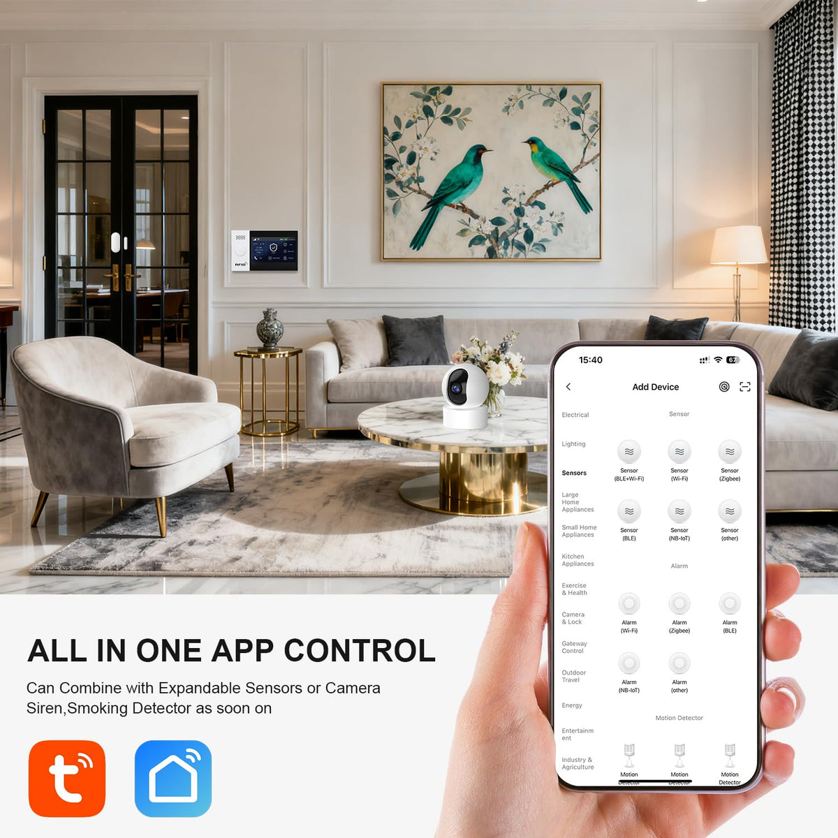PGST Wireless Home Alarm System,Smart Home Security Systems with 4G SMS/Tuya App Instant Alerts,Motion Detector,Door Alarm Sensors,Work with Alexa and Google Home,No Monthly Fee (24 Pieces)