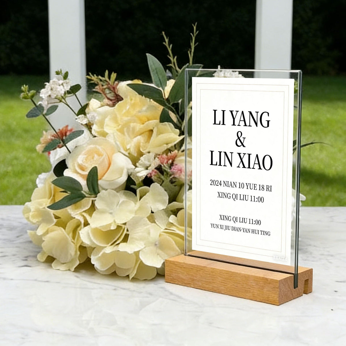 YEEON 8.5x11 Inch Acrylic Sign Holder with Wooden Base, Desktop Display Stand (8.5x11 2Pack)