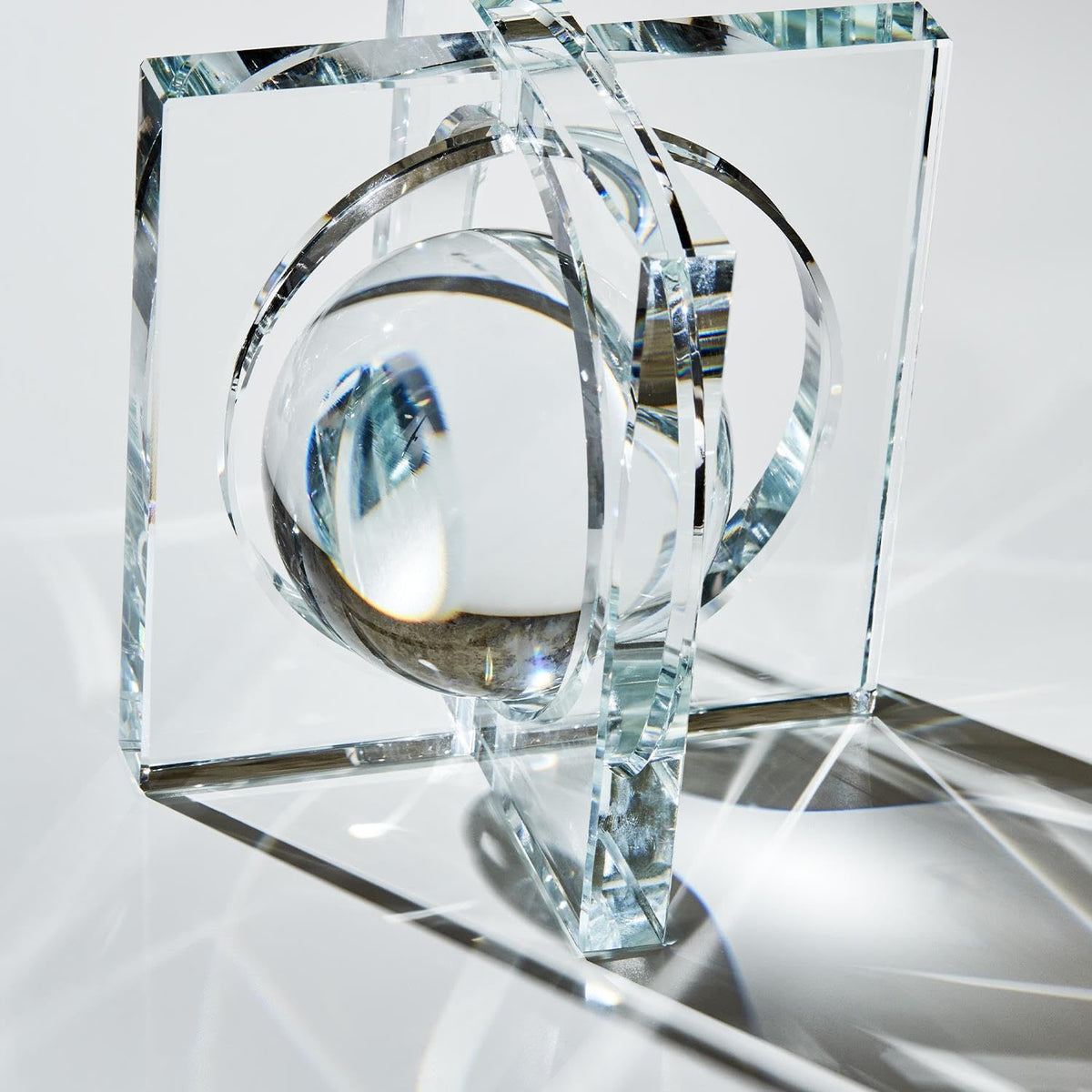 Two's Company Galaxy Crystal Paperweight Sculpture, Set of 2, Includes 2 Designs, Crystal Clear Glass, 5-inches Height