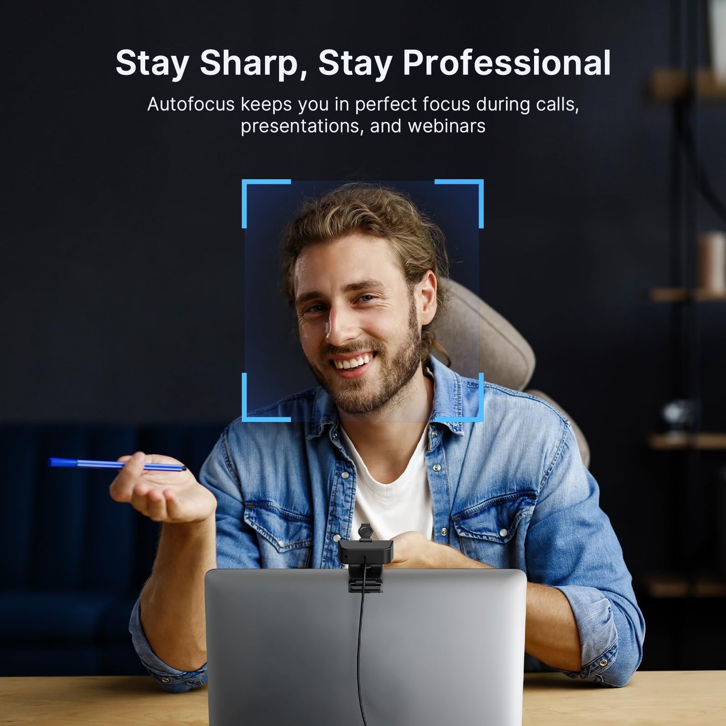 NexiGo N60 Pro 4K Webcam for PC, 4K UHD Sony Sensor, Autofocus, 1080p 60 fps, Noise-Canceling Mics, Privacy Cover, Distortion-Free Lens, 4X Digital Zoom, Works with Switch 2/Zoom/Teams/Google Meet