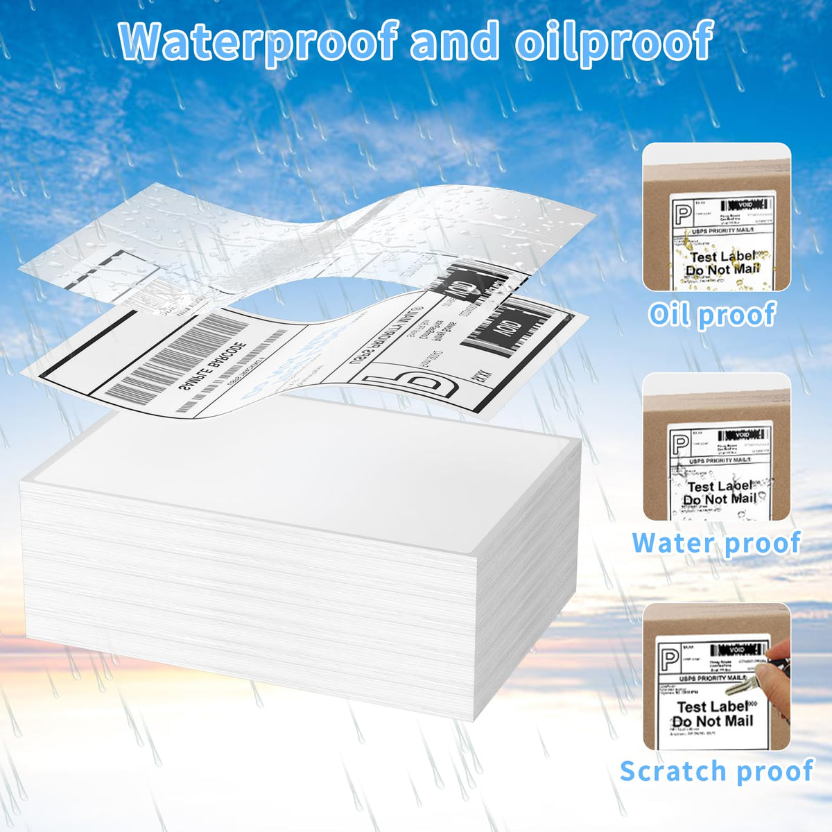 Direct Thermal Label-Shipping Label 4x6-NefLaca Thermal Printer Sticker 4"x6",Compatible with Rollo,Nelko,Zebra. MUNBYN Printer(4 Packs of Total 4000 Labels)