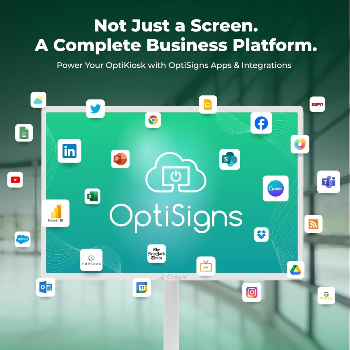 OptiSigns OptiKiosk 32 – Digital Signage Kiosk & Digital Wall Calendar with 32” Touchscreen, Full HD Display, Remote Management, Subscription Required (Wall Mount)