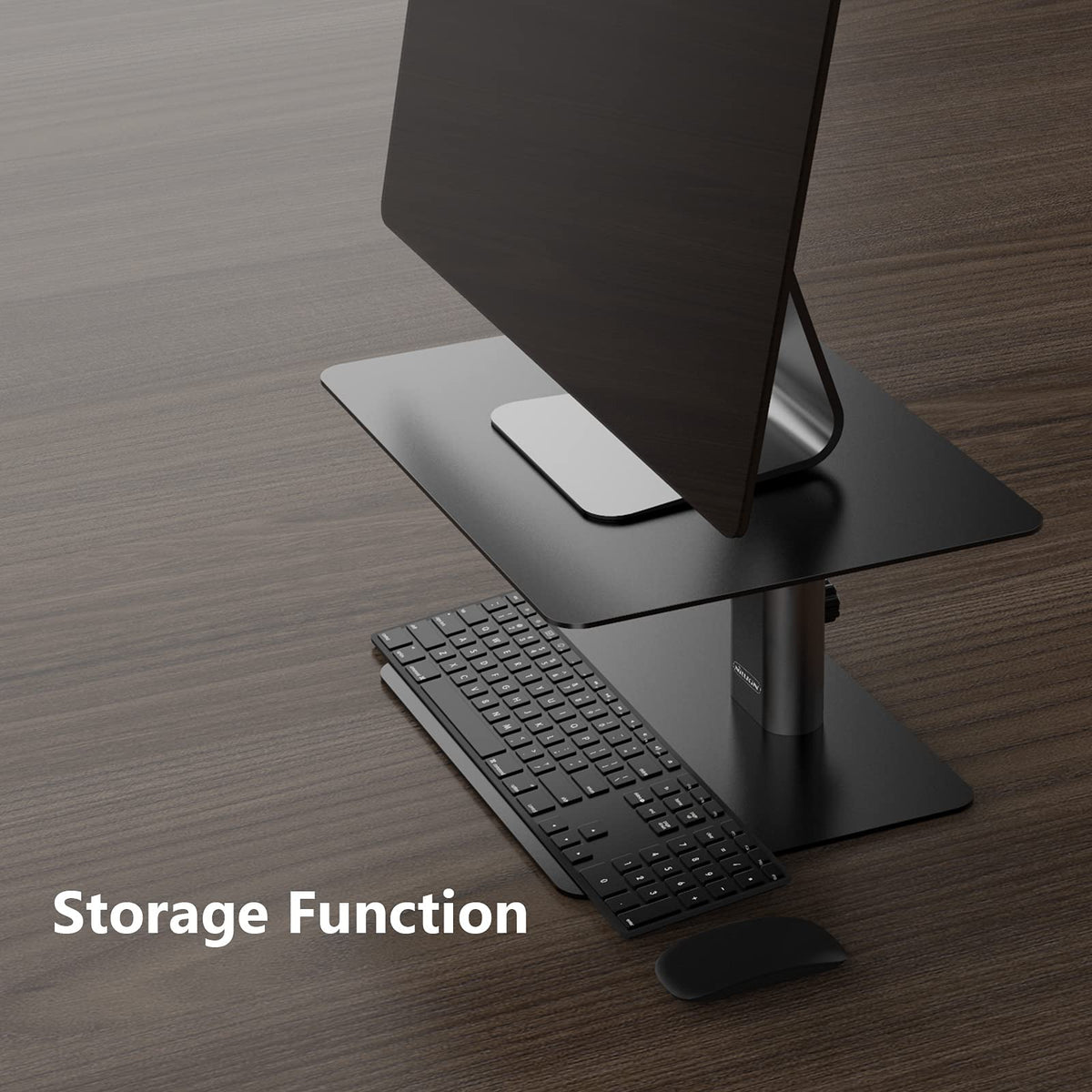 Nillkin Monitor Stand for Desk, Adjustable Height Computer Monitor Stand, Ergonomic Aluminum Computer Stand for Desktop Monitor, iMac, Studio Display XDR, Dell, HP, Lenovo, Other Screen Display, Black