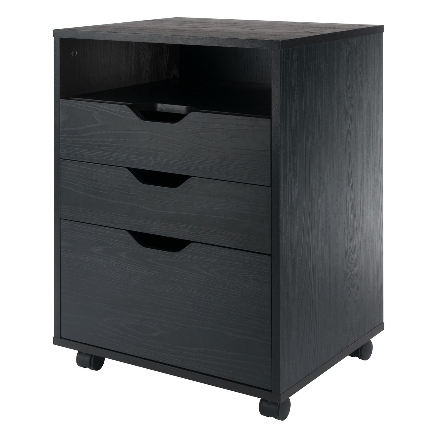 Winsome Halifax Mobile Storage Cabinet with 5 Drawers in Black, Stylish & Functional Home Storage Cabinet for Filing, Kitchen Organization, Moveable Furniture for Office, Dorms, Apartments
