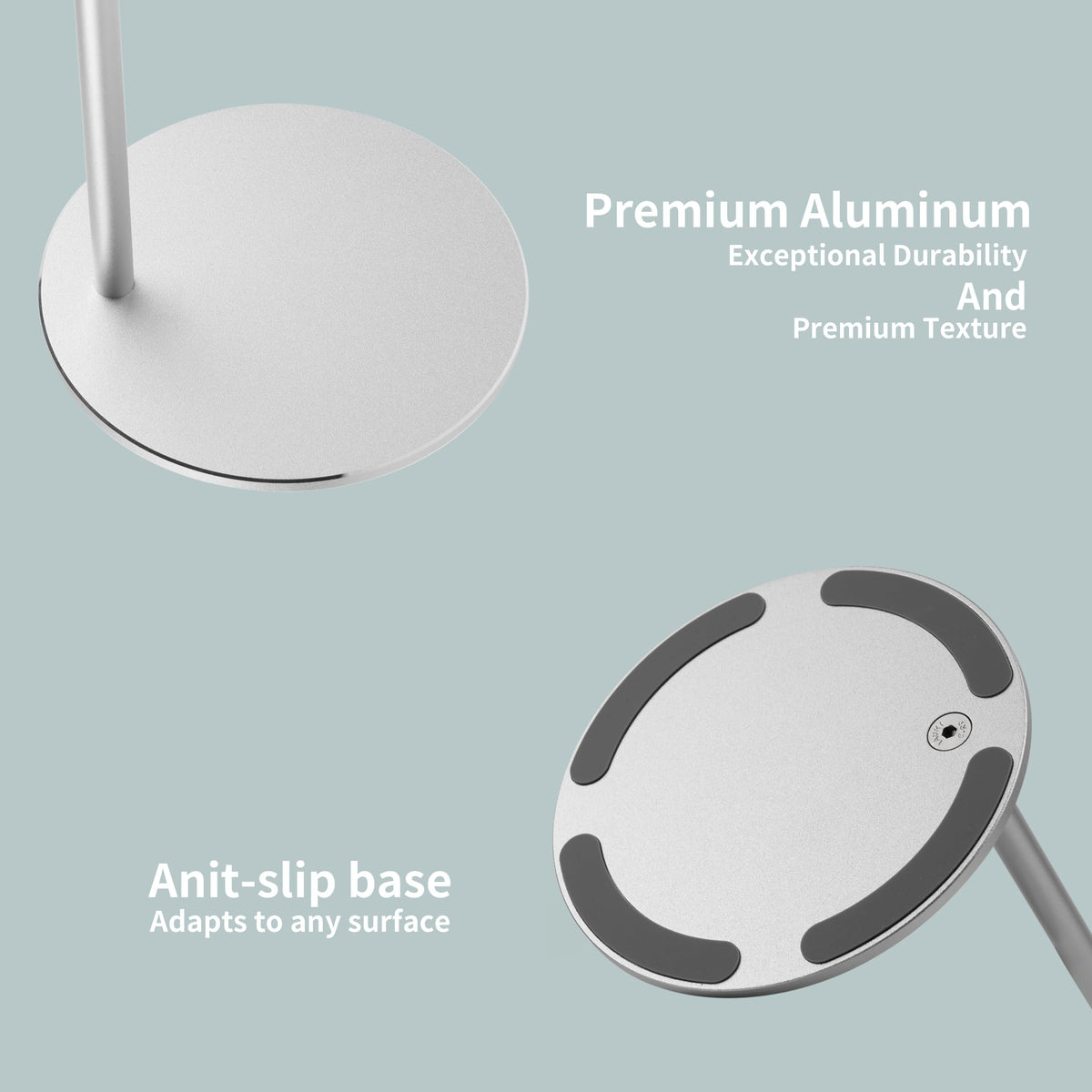 LinNature Aluminum Alloy Headphone Stand for Desk with Non-Slip Base - Universal Headset Stand Compatible with Over-Ear, On-Ear and Neckband Headphones (Silver)