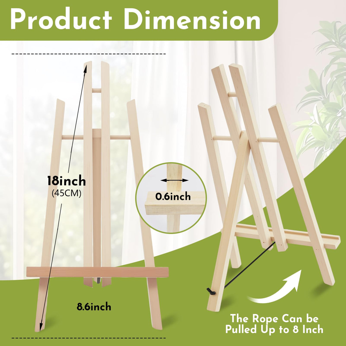 Conda 2 Pack 18 Inch Wooden Tabletop Easel Stand, A-Frame Art Painting Easel for Painting, Display & Art Creation, Canvas Holder for Artists, Students & Hobbyists