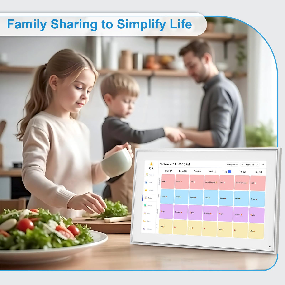 15.6 Inch Digital Calendar Wall Touch Screen Chore Chart, 32GB Electronic Calendar + Smart Family Planner, Wall and Desk Mountable, Gifts for Women Men, Gifts for Mom Dad