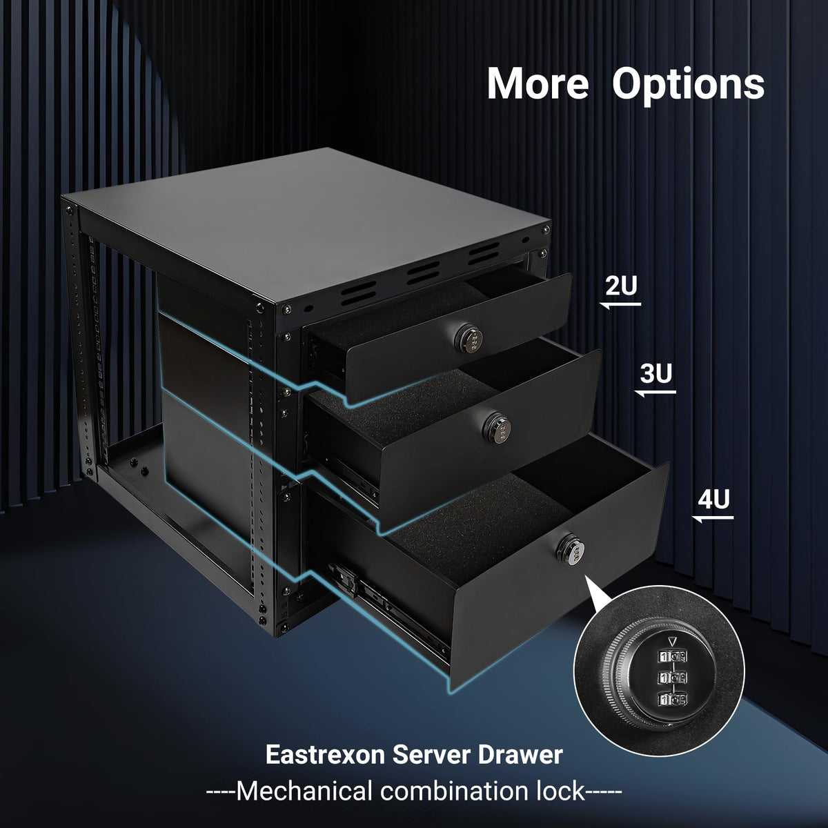 Eastrexon Upgraded 10U Server Rack - 19.7”L x 18.8”W x 23.4”H Open Frame Network Rack, Wall-Mountable & Freestanding with 4 Swivel Casters & 2 Shelves, for Computer/Data/IT/Stereo Equipment, New Model