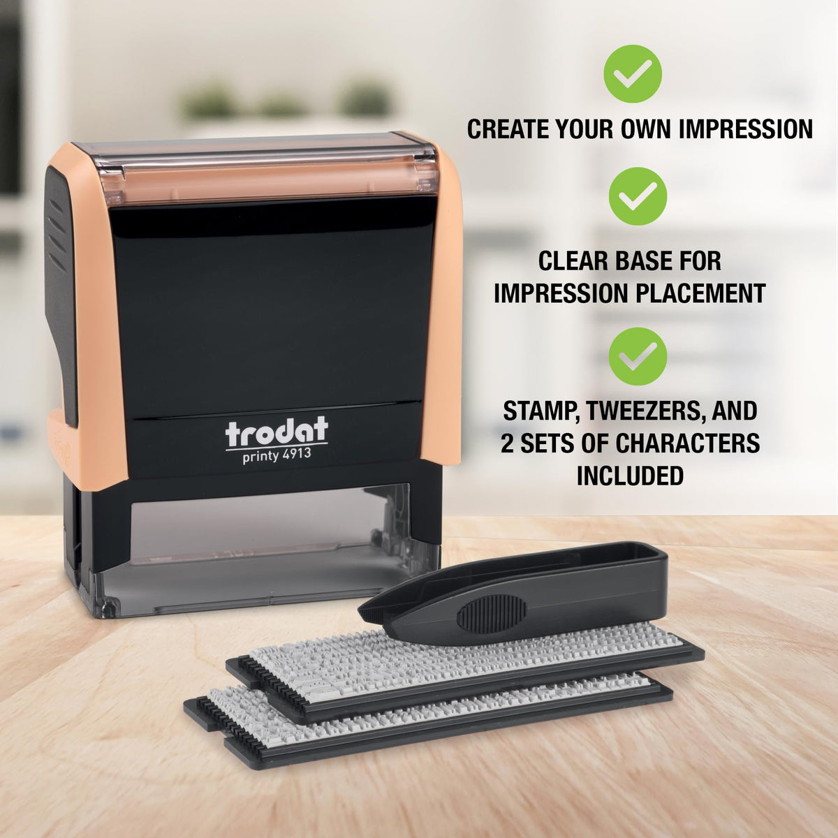 Trodat Printy 4913 Self-Inking Do It Yourself (DIY) 5 Line Personalized Custom Message Stamp with Black Ink