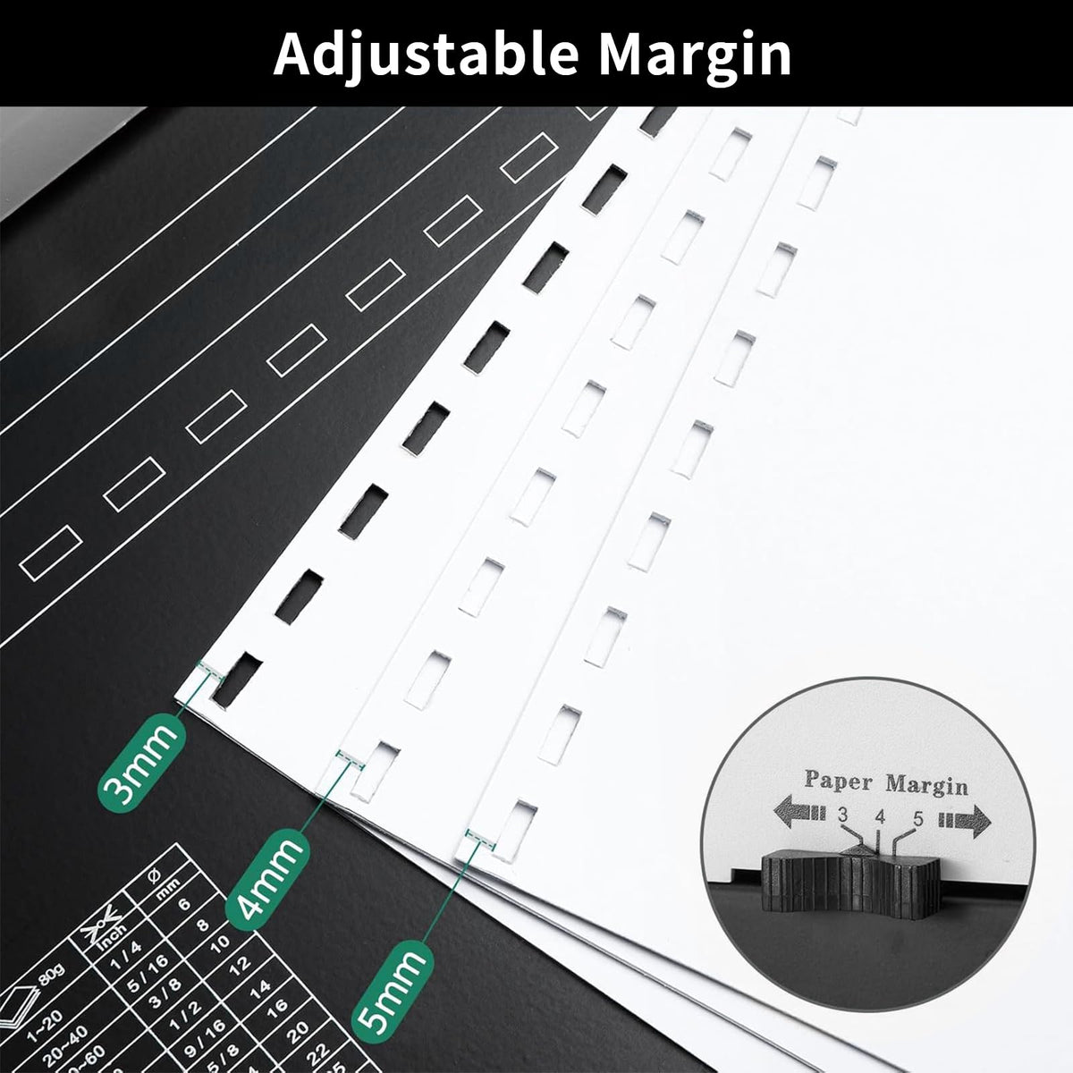 Comb Binding Machine, 21-Hole, 450 Sheets Capacity, Punch up to 12 Sheets,Punch Comb Binder Machines for Letter Size A5/A4 Paper with 100pcs 1/4" Binding Spines