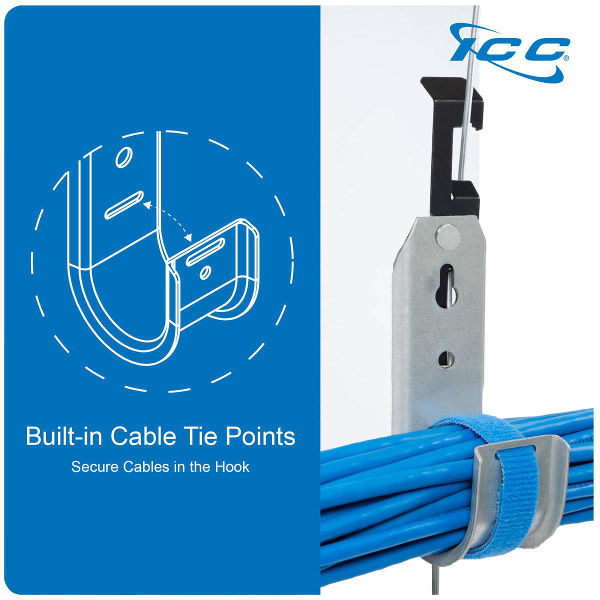ICC-J-Hook with Batwing- 3/4in- 25 PK