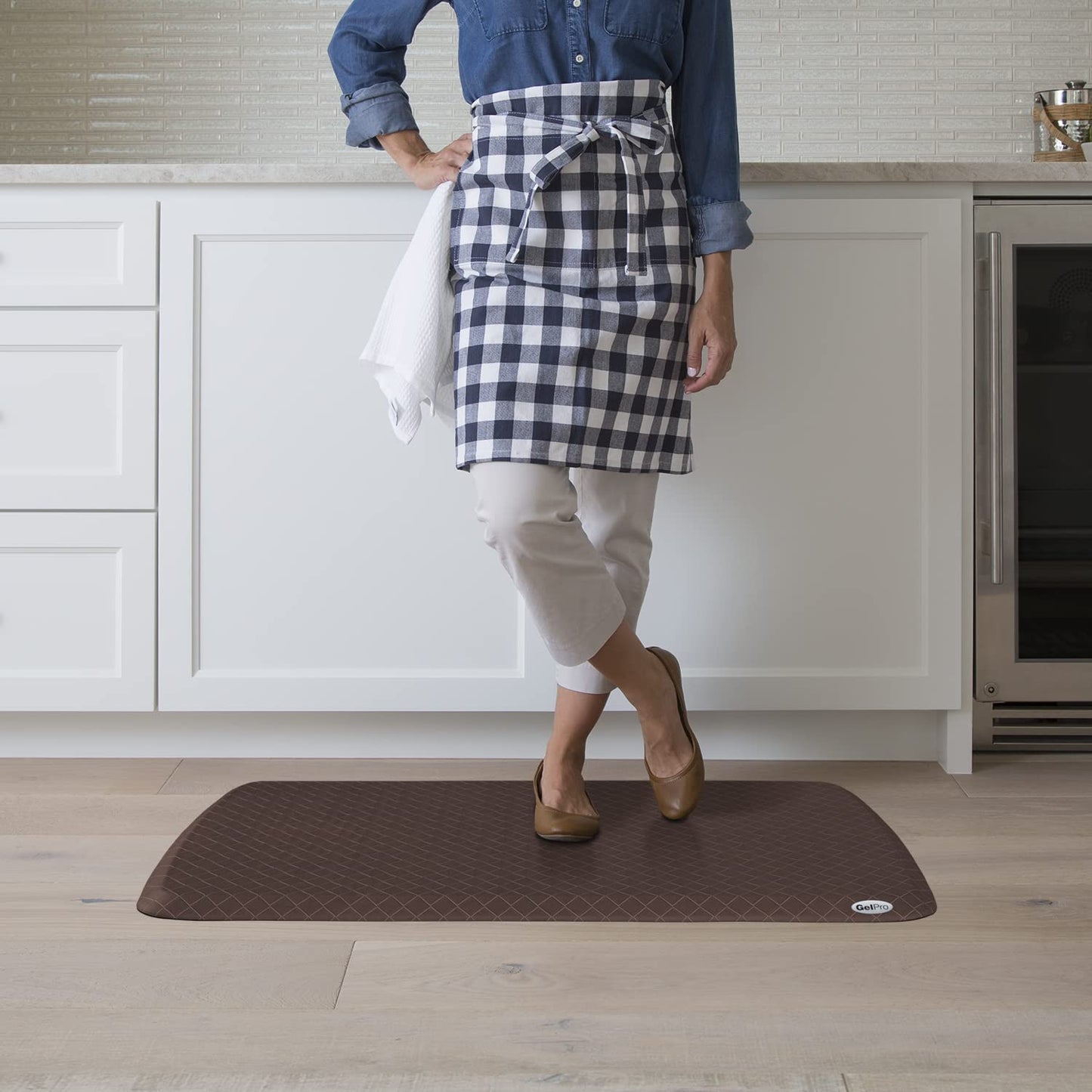 GelPro Elite Premier Gel & Foam Anti-Fatigue Kitchen Floor Comfort Mat, 20" x 36", Basketweave Truffle