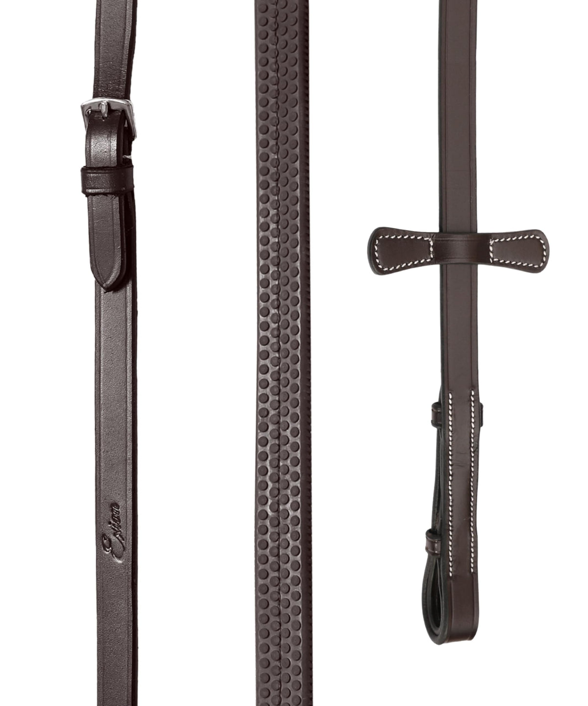 ExionPro Anatomical Snaffle Jumping Bridle for Horses with Removable Flash Noseband & Rubber Reins– Premium Vegetable-Tanned Leather, SS Buckles, Padded MonoCrown, Designer Stitching