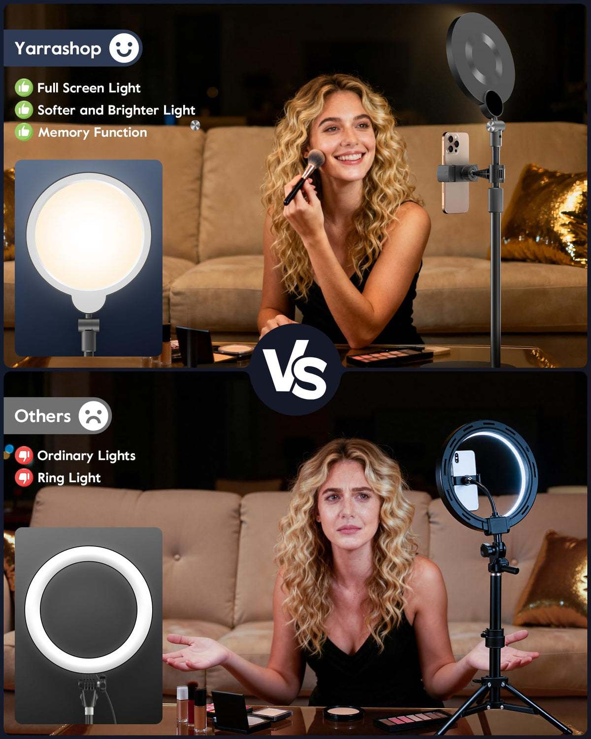 Dimmable Ring Light with Stand for Desk, Adjustable Desk Light for Video Recording, 30 Light Modes Video Conference Lighting, Zoom Lighting for Computer, Webcam, Podcast, Calls, Home Office, CRI 97.8