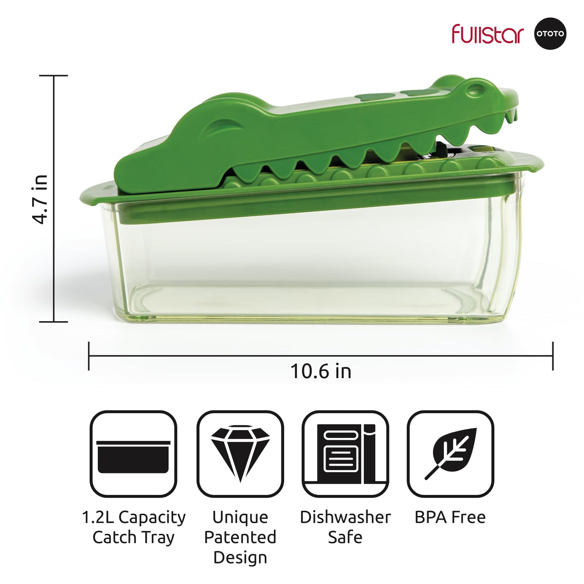 fullstar NEW Fullstar X OTOTO Croc Chop Vegetable Chopper & Slicer - Multifunctional Food Chopper, Crocodile Onion Cutter, Cool Kitchen Gadgets & Housewarming Gifts