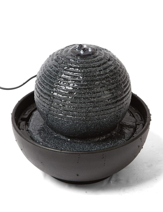 SEINHIJO Indoor Water Fountain Tabletop Fengshui Waterfall Modern Decor Gift for Desk Office LED Lights 9.0 Inch