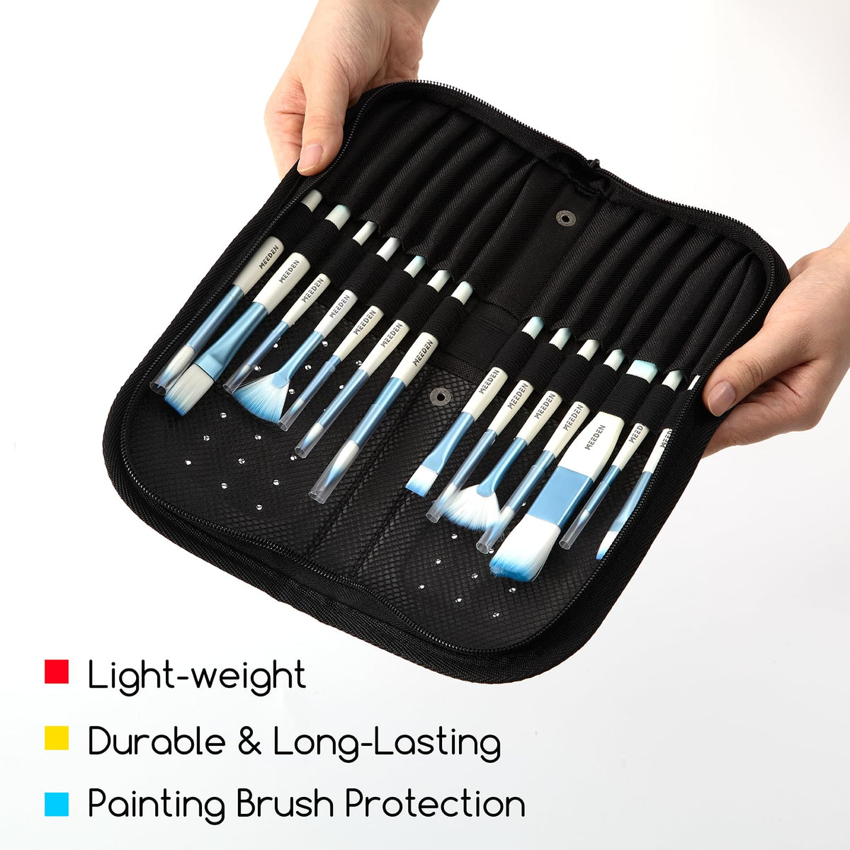 MEEDEN Paint Brush Holder, 11.5 X 10 Inch Zippered Painting Brush Case, Organization and Storage Bag for Artist Paint Brush (Brushes NOT Included)