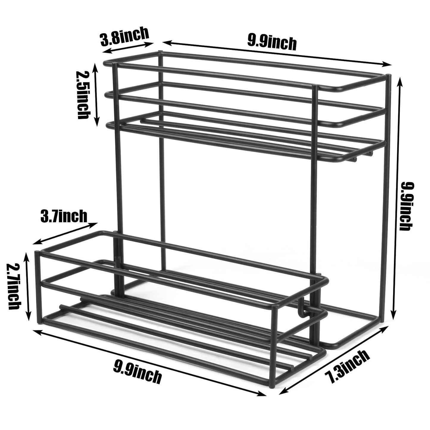 MCSAPIL Coffee Syrup Organizer(6 Bottle Capacity),Coffee Syrup Rack for Coffee Bar,Kitchen.Small Wine Rack for Bar,Family,Storage for Syrup, Wine, Dressing