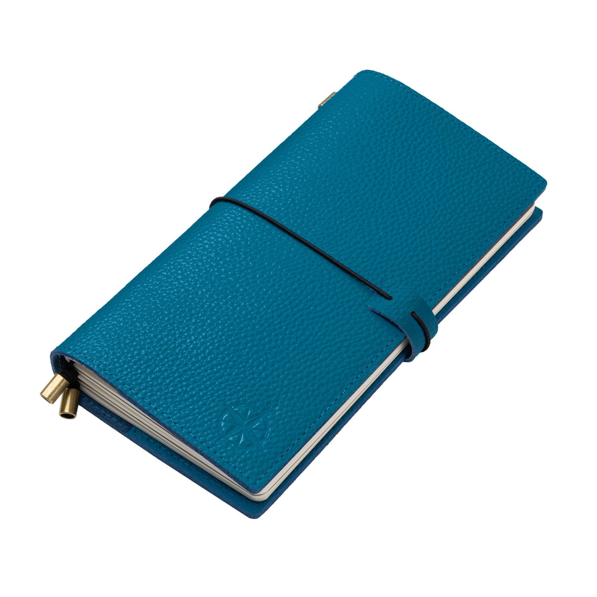 WANDERINGS Regular Size Travelers Notebook with Pockets - 4.5"x8.5" / 11.5cm x 22cm - Refillable Travelers Journal - A Beautifully Handcrafted Leather Journal in Artichoke, 100 GSM Blank Inserts