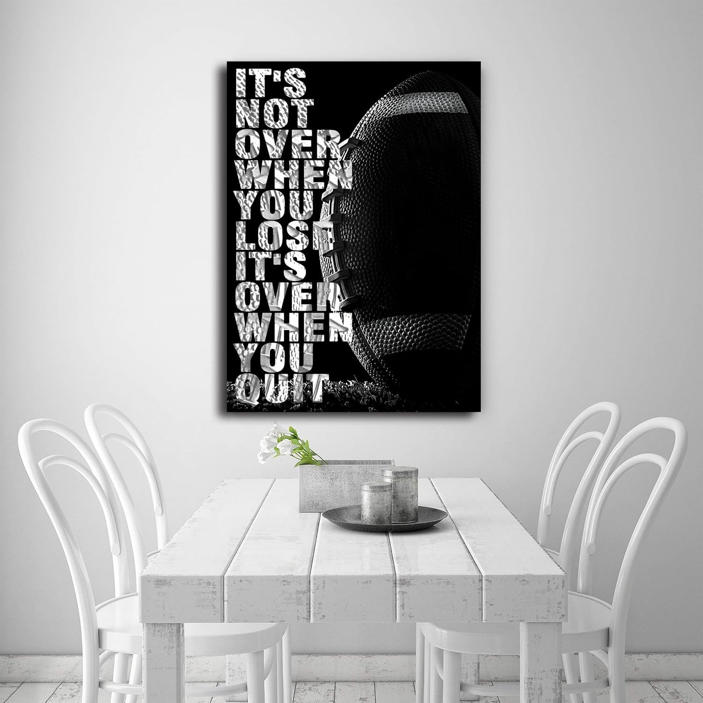 Football Inspirational Wall Art Entrepreneur Quotes Its Not Over When You Lose Canvas Posters -Motivational Sport Canvas Print Frame Picture Painting for Office Kids Boys Bedroom-24"x32"