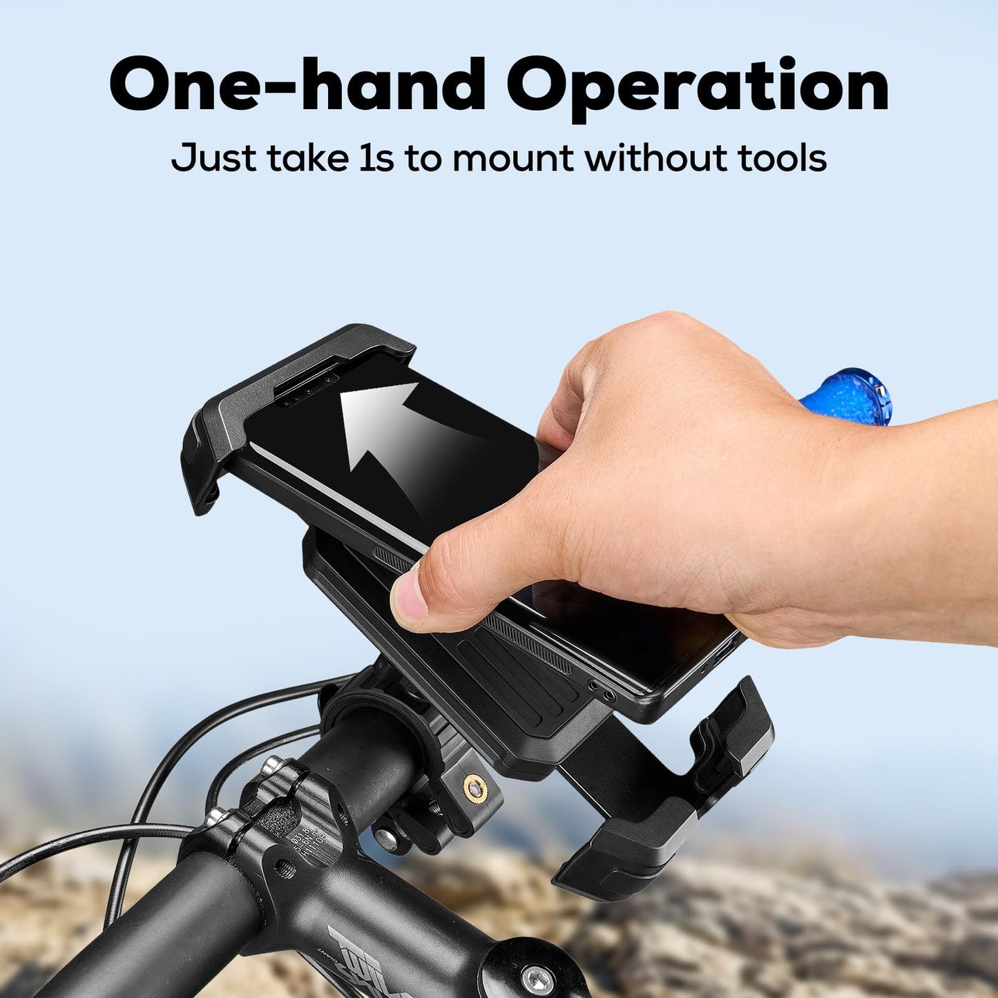 corki Bike Phone Holder Universal Motorcycle Phone Mount with 360° Rotatable Locking Mechanism & Heavy-Duty Handlebar Cradle for Bicycle Ebike Scooter, Fits iPhone & Smartphones