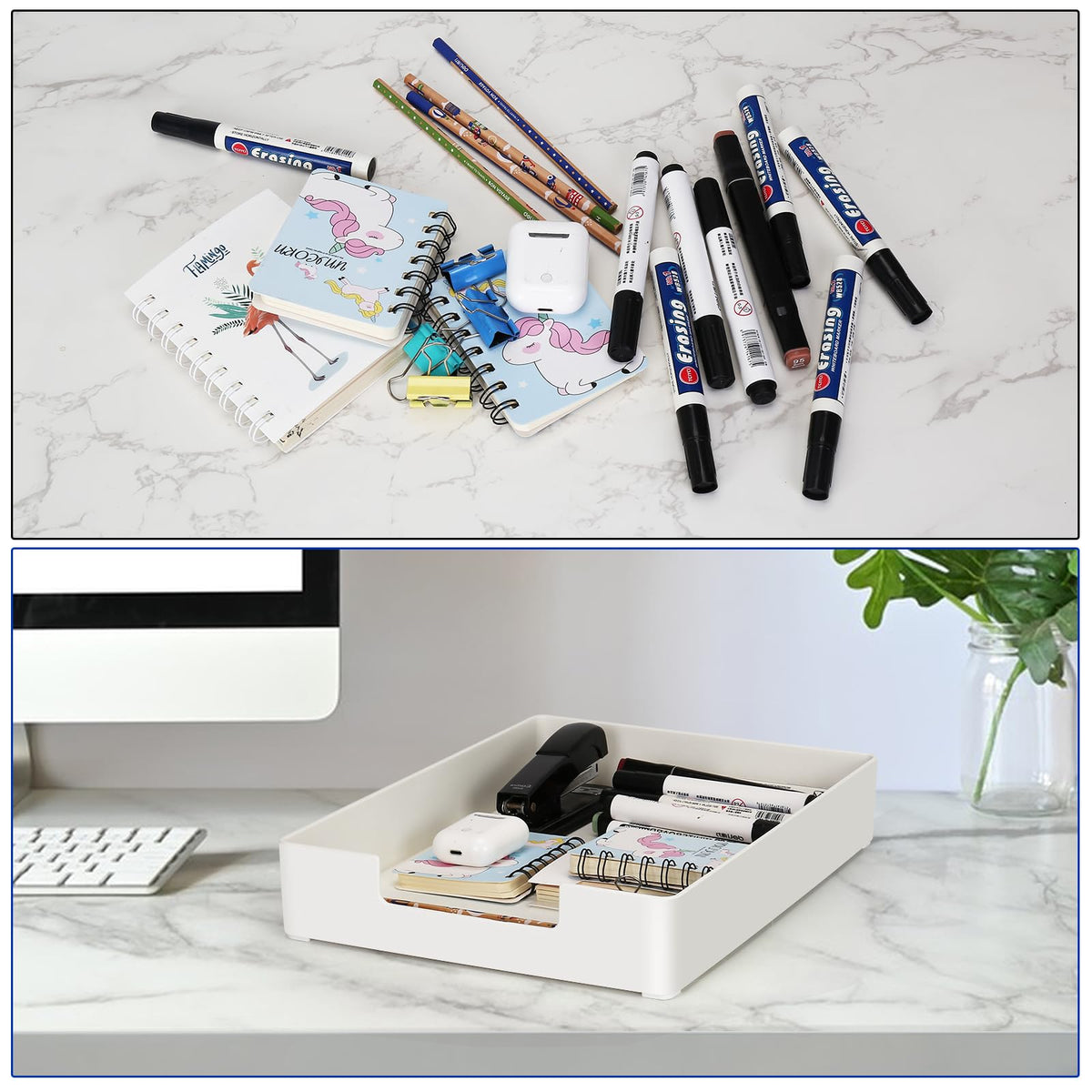 Letter Tray Letter Organizer Paper Tray, Desk Drawer Organizer for Office Supplies, Magazines, Folders, File,Notebooks, Stationery, Plastic Desk Tray for Desktop, for Home, Office, School, 1 Tier