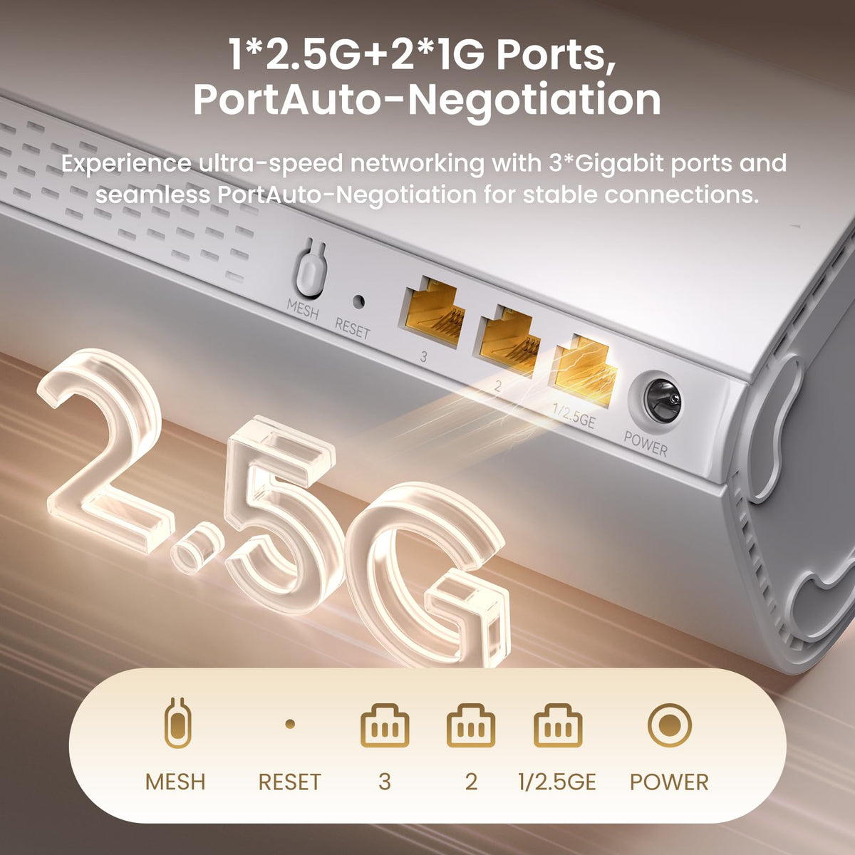 Tenda BE5100 WiFi 7 Mesh WiFi System – Dual-Band Whole-Home Coverage (6,600 Sq. Ft.), 1×2.5G + 2×1G Gigabit Ports, MLO & Ethernet Backhaul for Seamless Roaming, EasyMesh & VPN Ready- ME6 Pro (3-Pack)