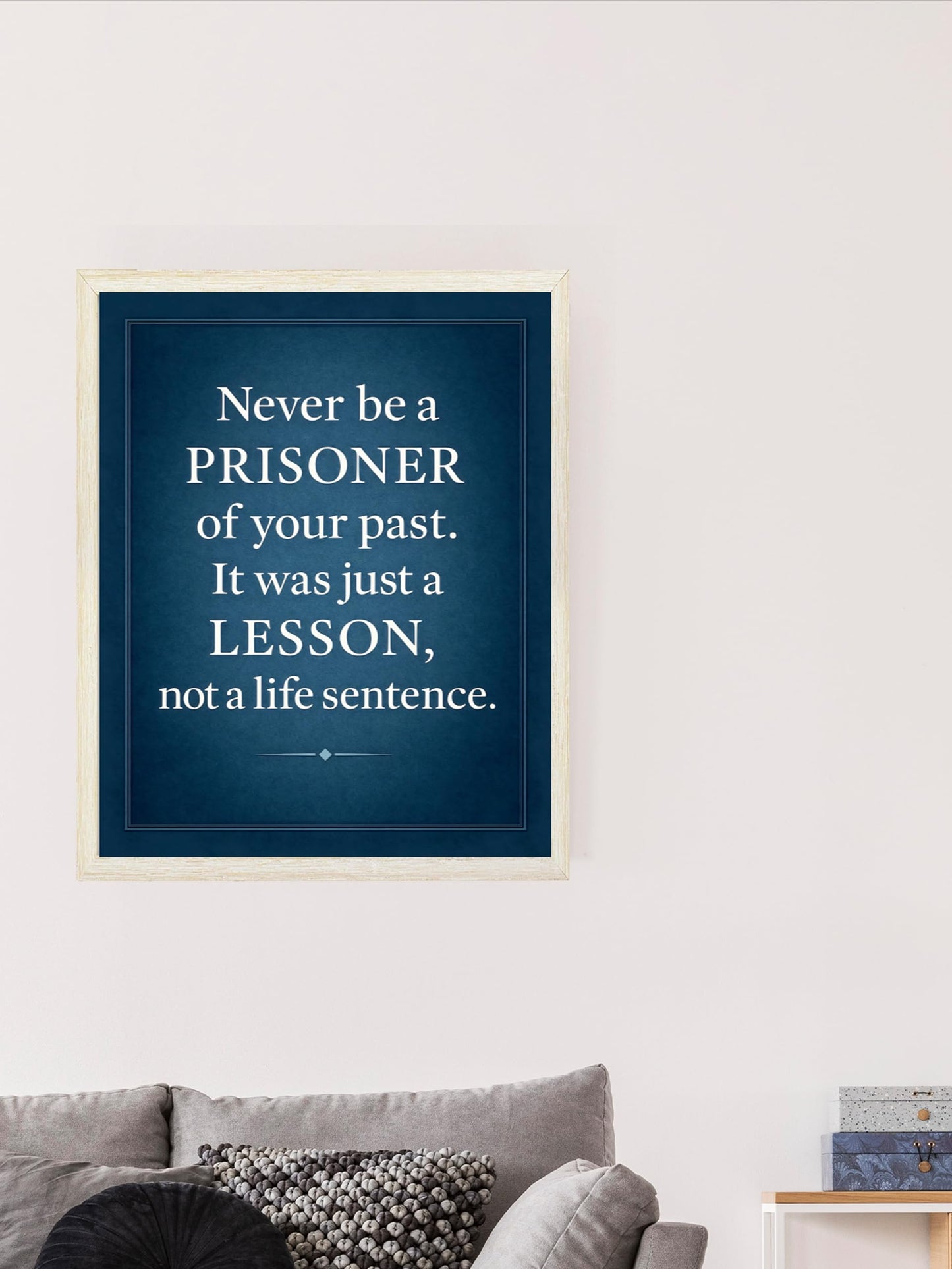 Never Be a Prisoner of Your Past Wall Art – 8x10 Inspirational Quote Print, Motivational Poster for Therapy, Office, or Home Decor – Uplifting Gift for Healing, Mental Health, Recovery & Growth – Unframed