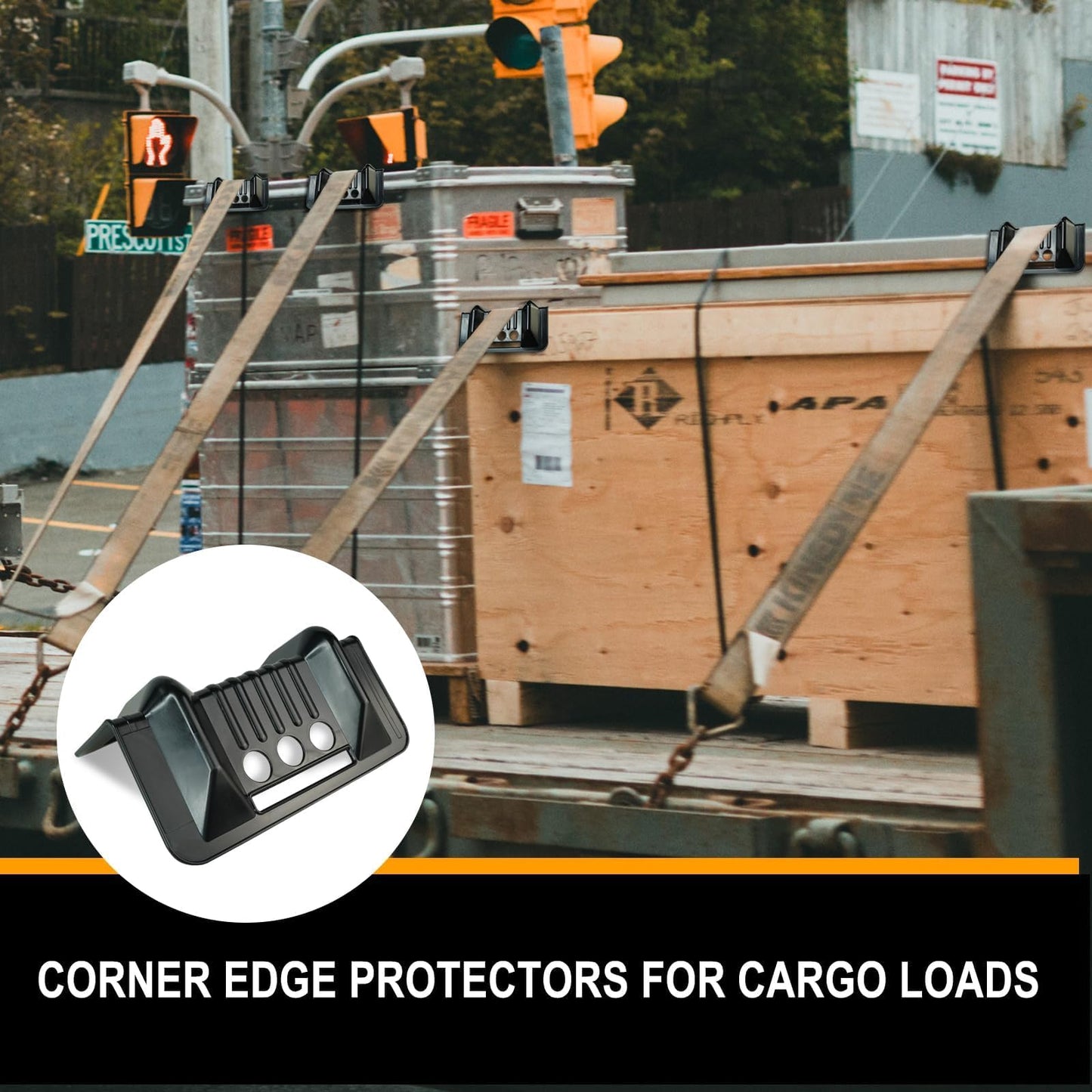 ENJ 20 Pack Black Flatbed Edge Protectors for Cargo Loads Corner Protectors Flatbed Used Together with Webbing to Protect Cargo