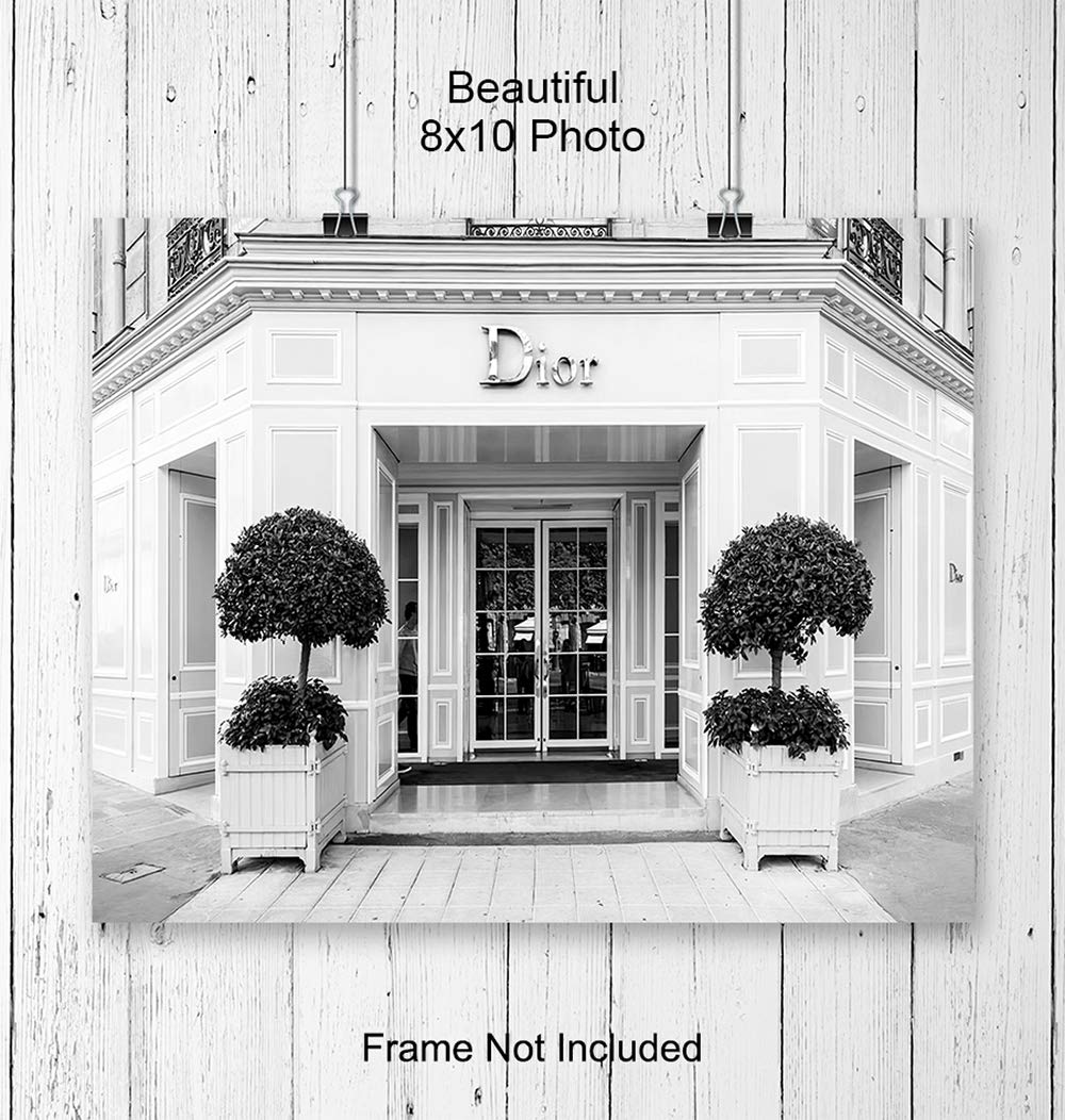 Glam Wall Decor Photo of Christian Dior Store - High Fashion Design Wall Art Picture - Designer Decor - Glamour Art Gift for Women - Designer Fashion Luxury Couture Home Decoration Poster 8x10