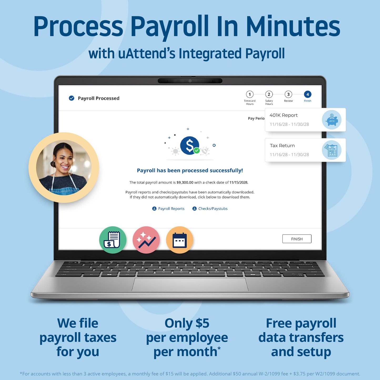 uAttend Touch-Free Voice Control and Facial Recognition Time Clock System for Employees and Small Businesses (DR2000)