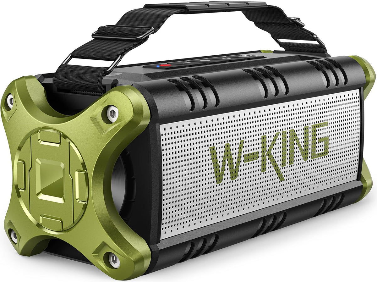 Portable Speakers Bluetooth Wireless, 90W Max Loud Outdoor Speaker with 50W Deep Bass, Boombox Sound, IPX6 Waterproof, 40H, EQ, Dual Pairing, Subwoofer *2, TF, Large Speaker for Beach/Garage/Jobsite