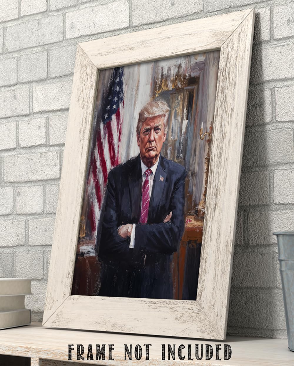Commander in Chief - Painterly Portrait of Donald Trump 11x14 Unframed Print, Classic Trump Leadership Poster, Patriotic Trump Wall Decor, Political Office Wall Art, Gifts for Trump Supporters