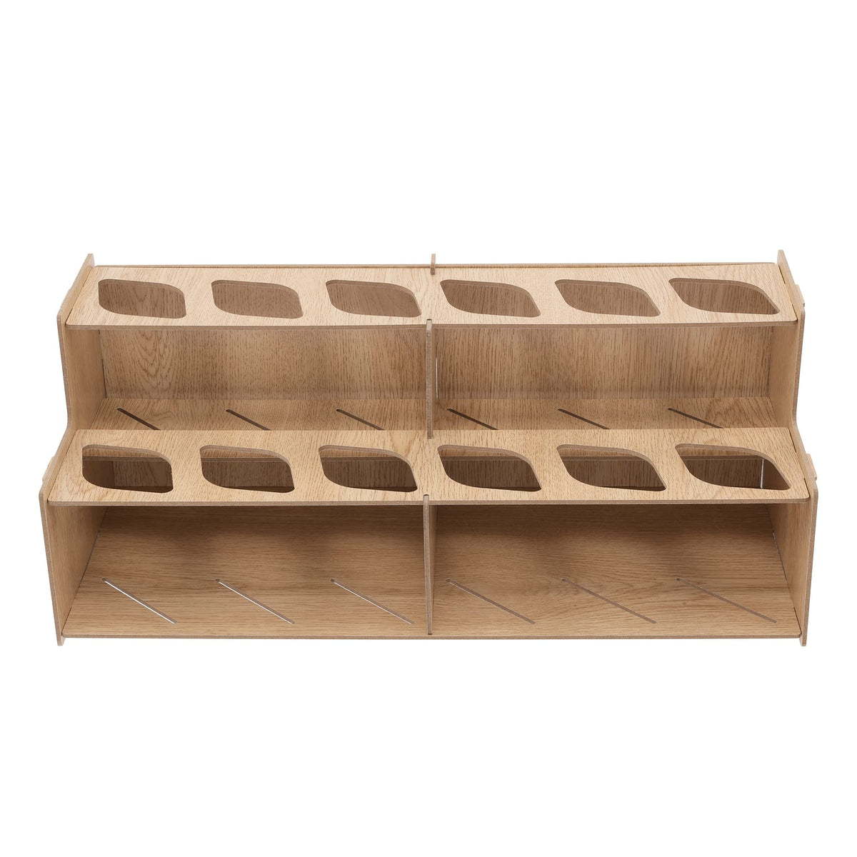 Mezzo Artist Paint and Brush Rack - Wood Grain Laminate Multi Layer Desk Stand Professional Storage Display Organizer for paintbrushes and Paint Tubes - Large Paint Tube Rack