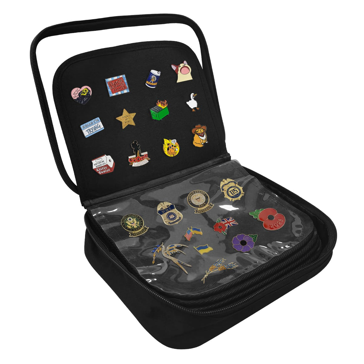 Enamel Pin Display Bag, Pin Book, Pin Holder, Pin Board for Collectors, Pin Collection Book, Suitable for Various Sizes of Pins, Travel Souvenir, Brooches, Medals