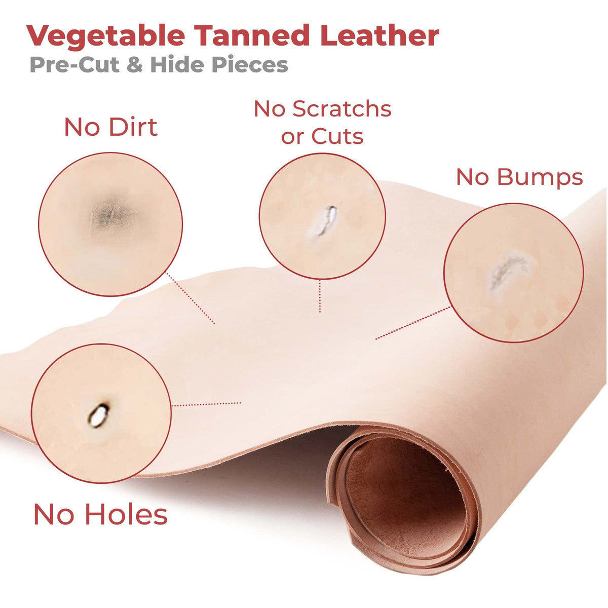 ELW 7-8 oz (2.8-3.2mm) Thickness Weight 8"x12" Vegetable Tanned Leather Cowhide Grade AB Full Grain Leather for Tooling, Carving, Engraving, Molding, Embossing, Stamping, & Dyeing