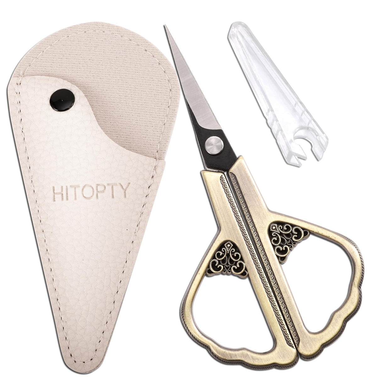 HITOPTY Precision Detail Scissors, Little Sharp Scissor with Cover, Mini Sewing Shears for Craft Needlework Art Work Thread Paper Cutting