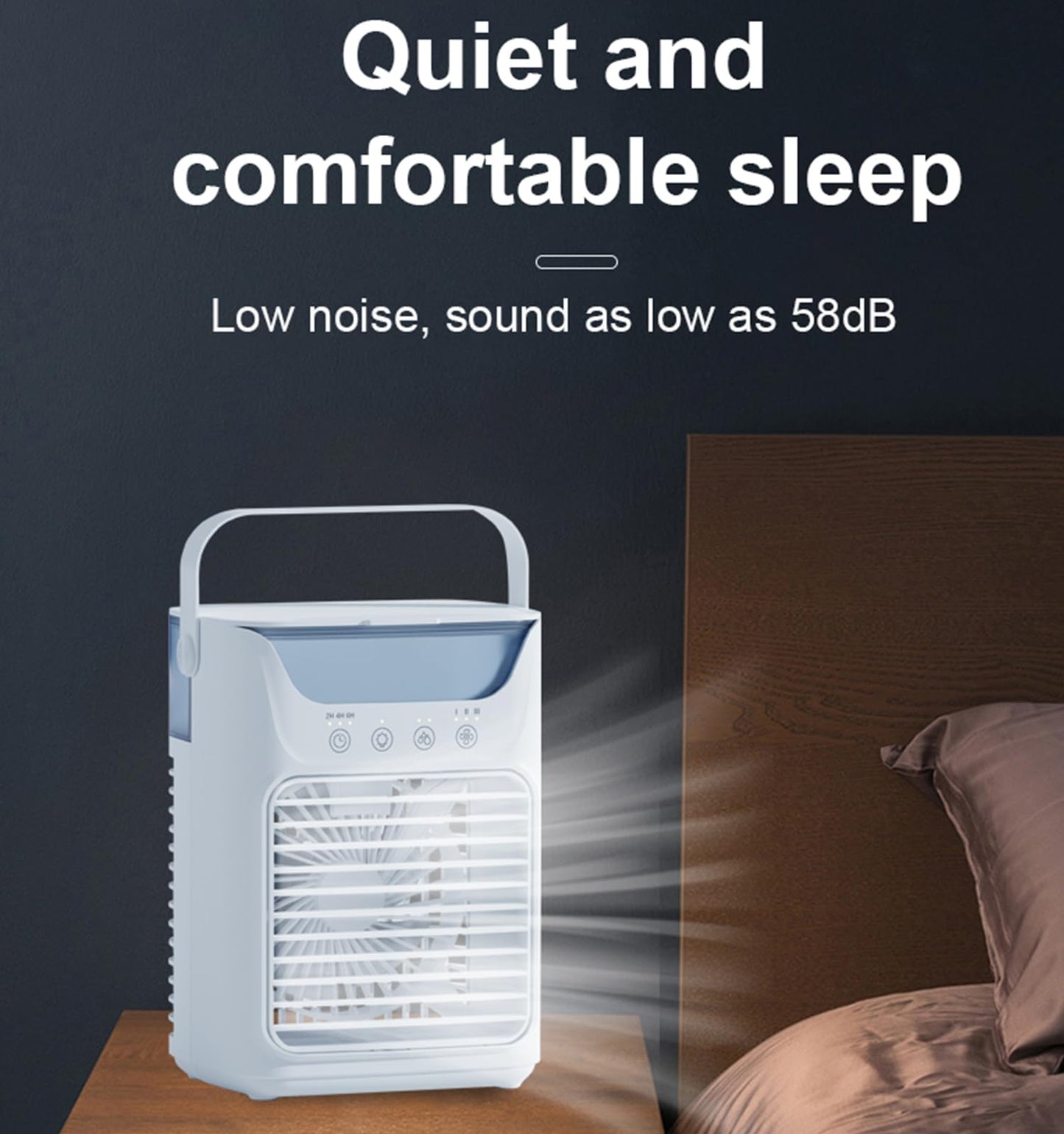Portable Air Conditioners Personal Air Cooler, 3 in 1 Evaporative Air Cooler with 3 Wind Speeds, Large Water Tank, LED Night Lights, 6H Timer, Air Cooling Fan for Bedroom Office