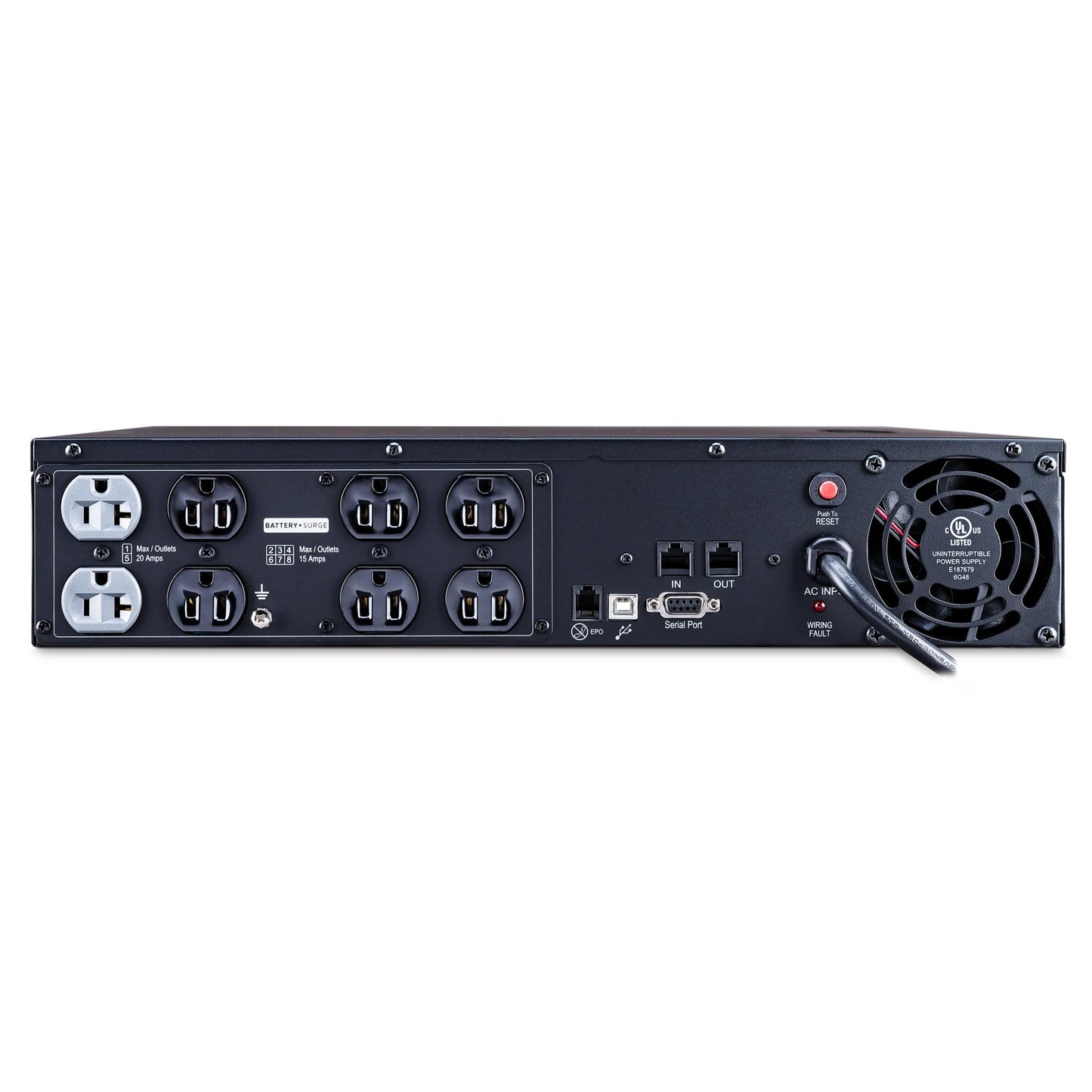 CyberPower OR2200PFCRT2U PFC Sinewave UPS Battery Backup and Surge Protector, 2000VA/1540W, 8 Outlets, AVR, 2U Rack/Tower, UL Certified