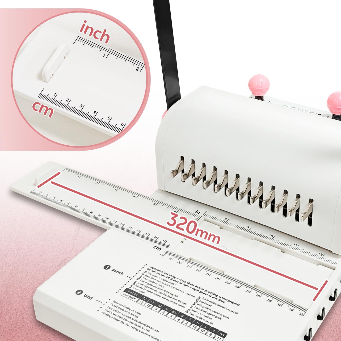 Spiral Binding Machine Wire Book Binder Tool Hole Pitch 2:1 Compatible with Wire，Spiral Coils, Make Professional Books, Notebooks, Calendars and More