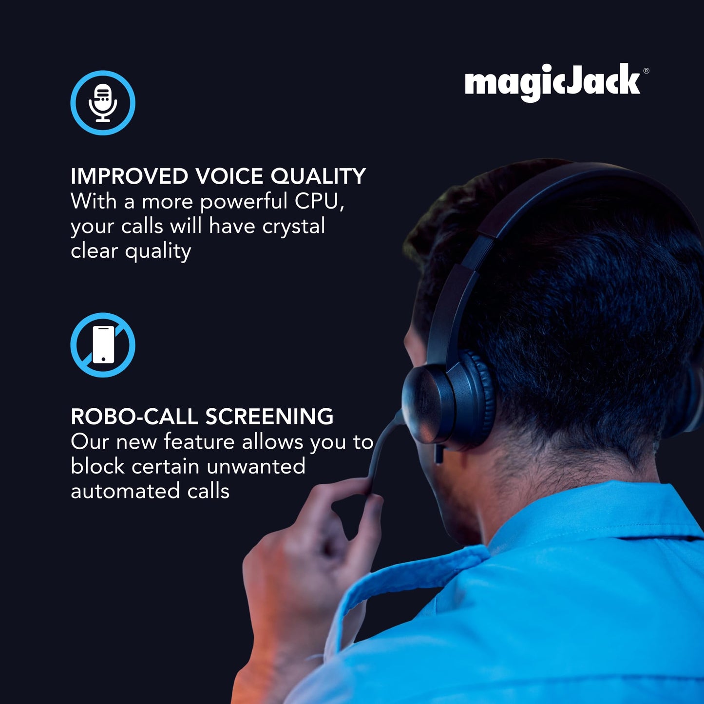 magicJack VOIP Phone Adapter - Unlimited Calls to US & Canada, No Monthly Bill, Portable Internet Phone with App, magicIN™ & magicOUT™ Service