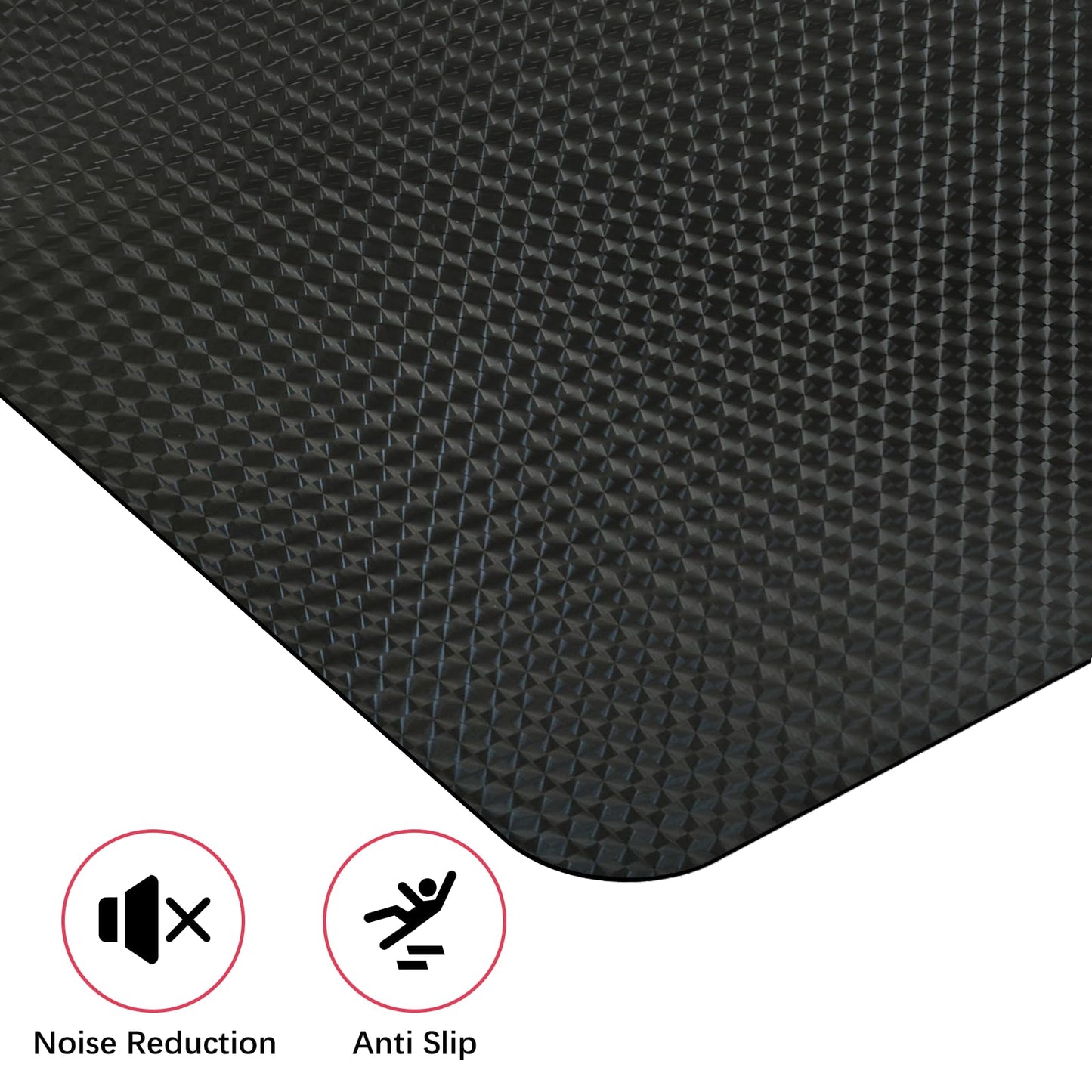 Vicwe Gaming Chair Mat for Hardwood Floor, 60"×46" Large Office Chair Mat, PVC Computer Chair Mats, Easy Glide, Floor Protector for Rolling Chair-Black