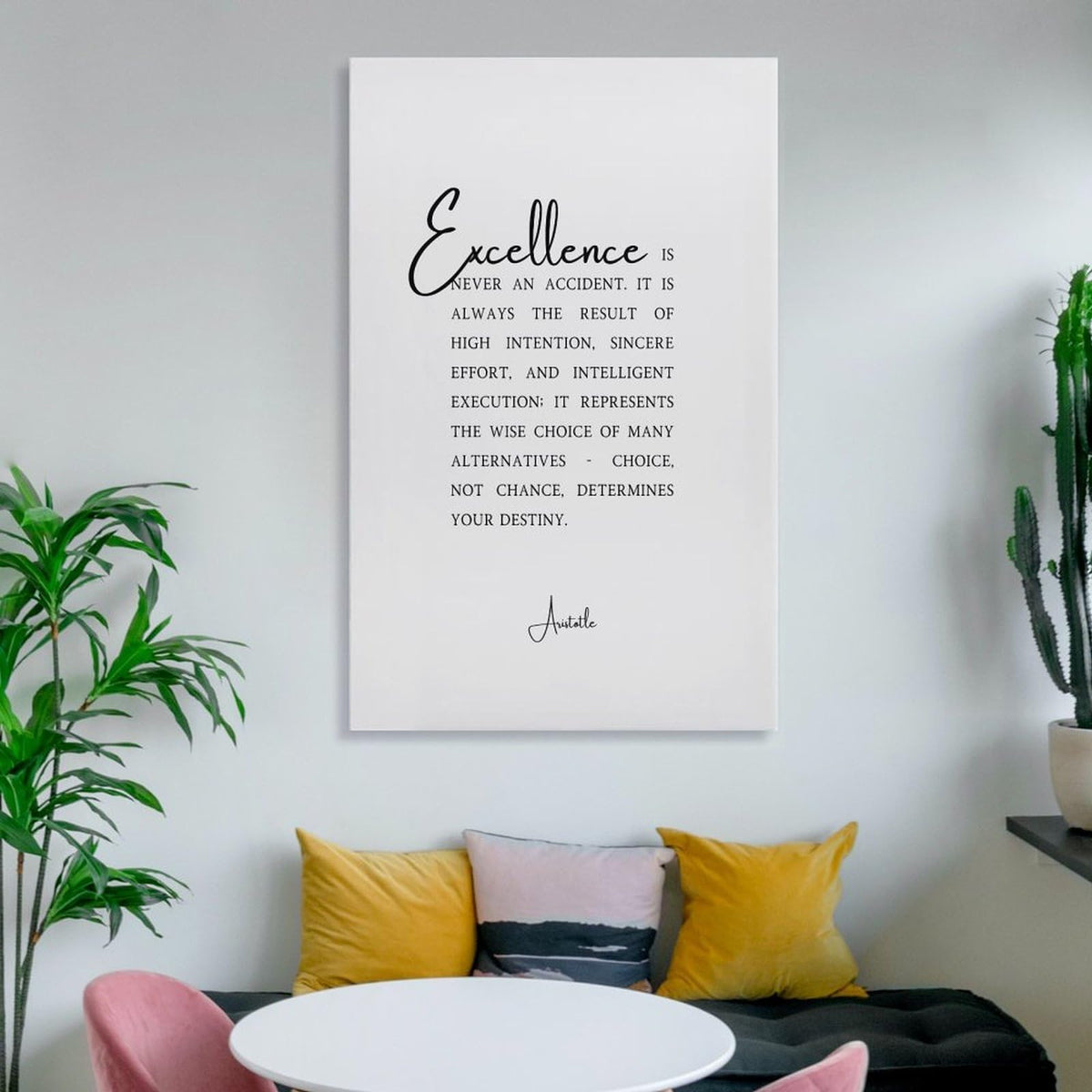 Aristotle Excellence Quote Print Typography Canvas Printing Wall Art Prints Wall Decor Posters Scandinavian Bohemian for Living Room Bedroom Home Office Study Gift 16x24inch(40x60cm)