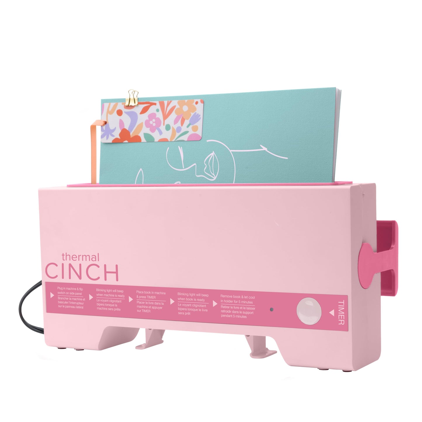 We R Memory Keepers Thermal Cinch Binding Machine Pink 12 Inch, Includes Thermal Book Binding Machine, Book Spines, and Clips, Create DIY Journals, Notebooks, Scrapbooks, Photo Books, and Documents