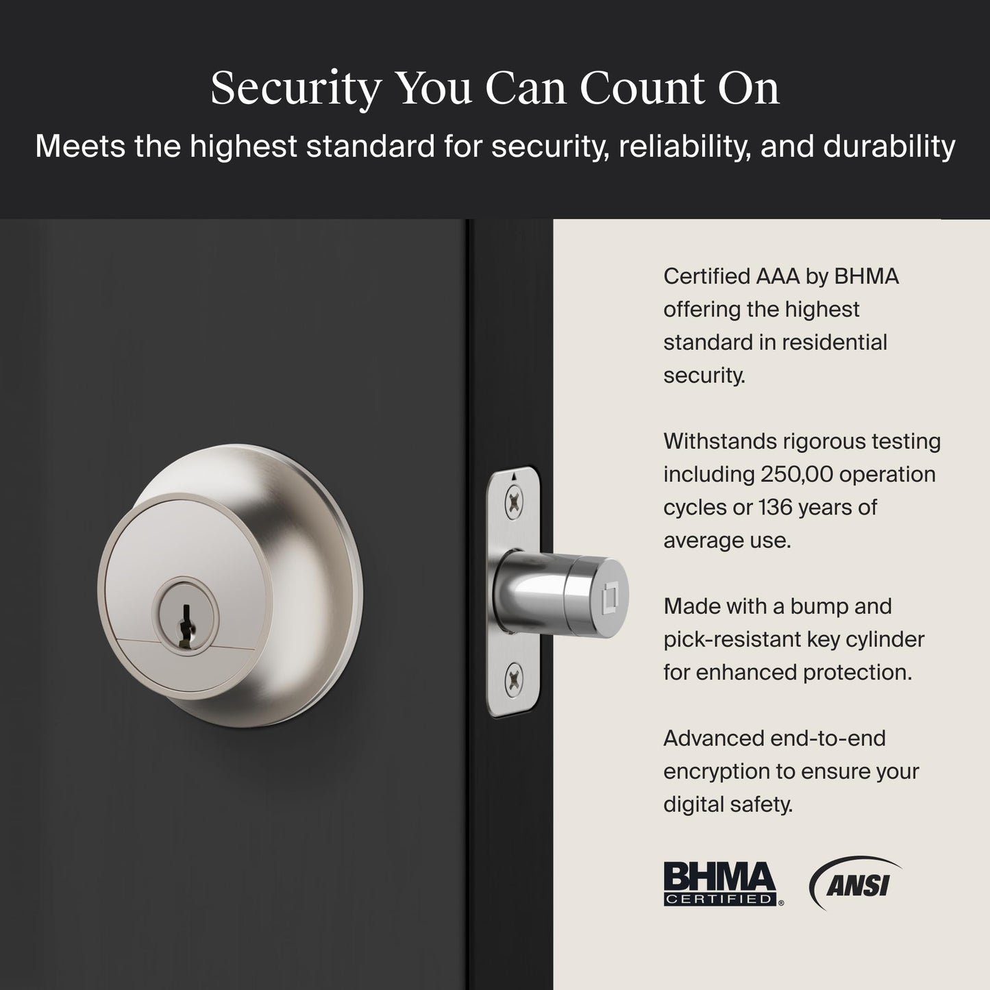 Level Lock Pro - World’s Smallest, Fastest, Innovative Smart Lock - Matter-Over-Thread Deadbolt Plus Apple Home Key - Keyless & Remote Access via Apple, Alexa, Google Home, SmartThings (Satin Nickel)