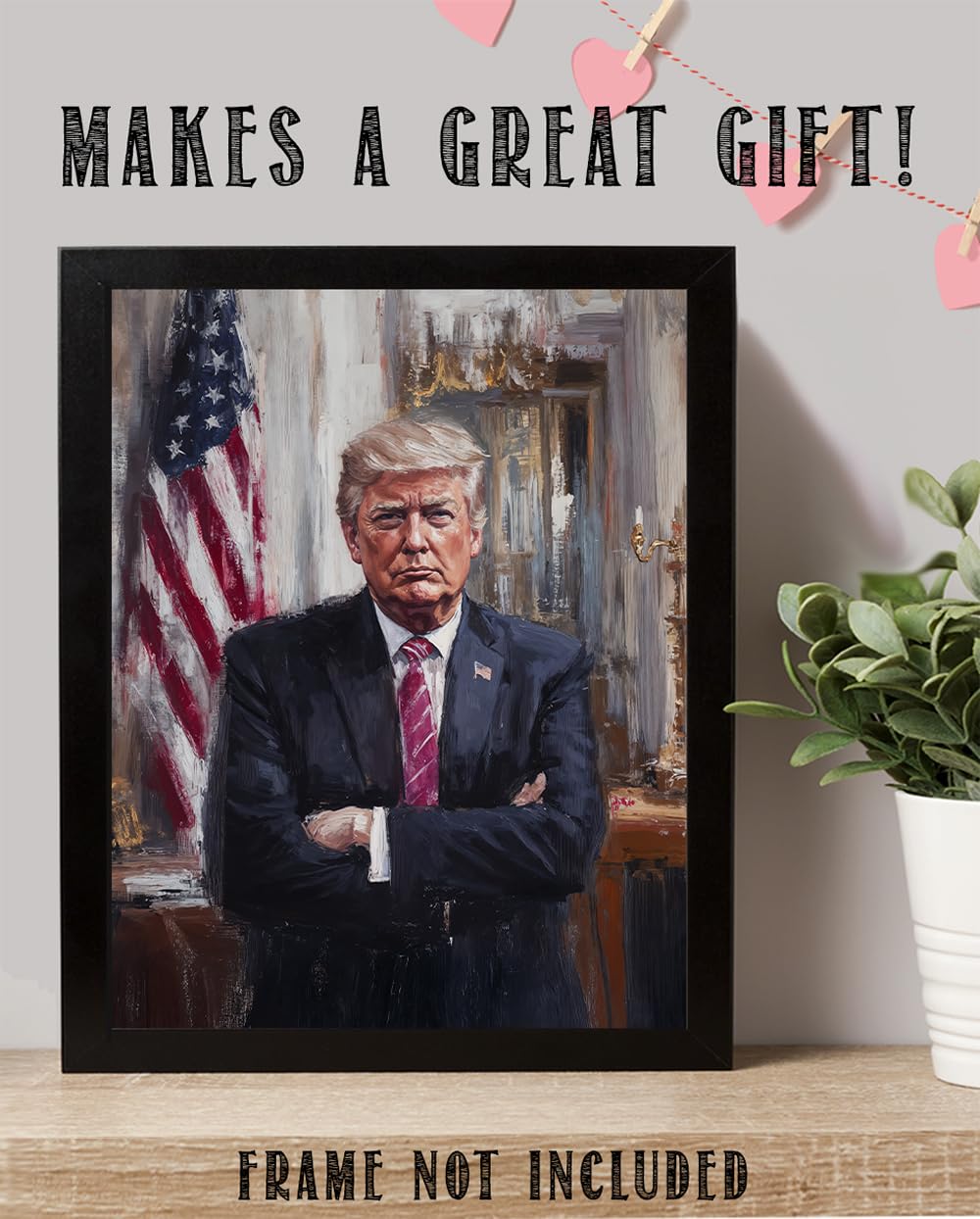Commander in Chief - Painterly Portrait of Donald Trump 11x14 Unframed Print, Classic Trump Leadership Poster, Patriotic Trump Wall Decor, Political Office Wall Art, Gifts for Trump Supporters