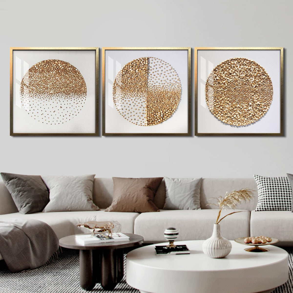 BABOBIU 24x24 Handmade Luxurious Gold Framed Wall Art Modern Abstract Wall Decor Perfect Living Room Wall Decor, Bedroom Wall Art, Office Wall Decor, Bathroom Art Wall Decor, Motivational Wall Decor