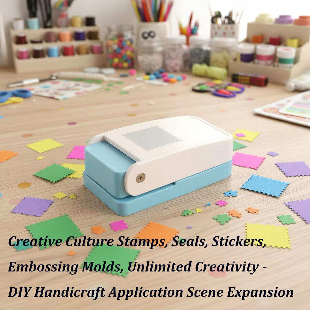 BBLING 1.5x1.25 inch Stamp Puncher Lever Type Paper Punching Machine, Used for Making Scrapbook DIY Card Making Crafts (Cannot Cut Fabric)