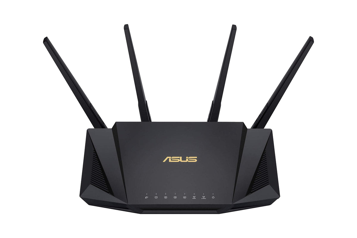 ASUS RT-AX3000 Ultra-Fast Dual Band Gigabit Wireless Router - Next Gen WiFi 6, Adaptive QoS, and AiProtection by Trend Micro | 1x WAN, 4X 1G LAN, 1x USB 3.0 - AiMesh Compatible