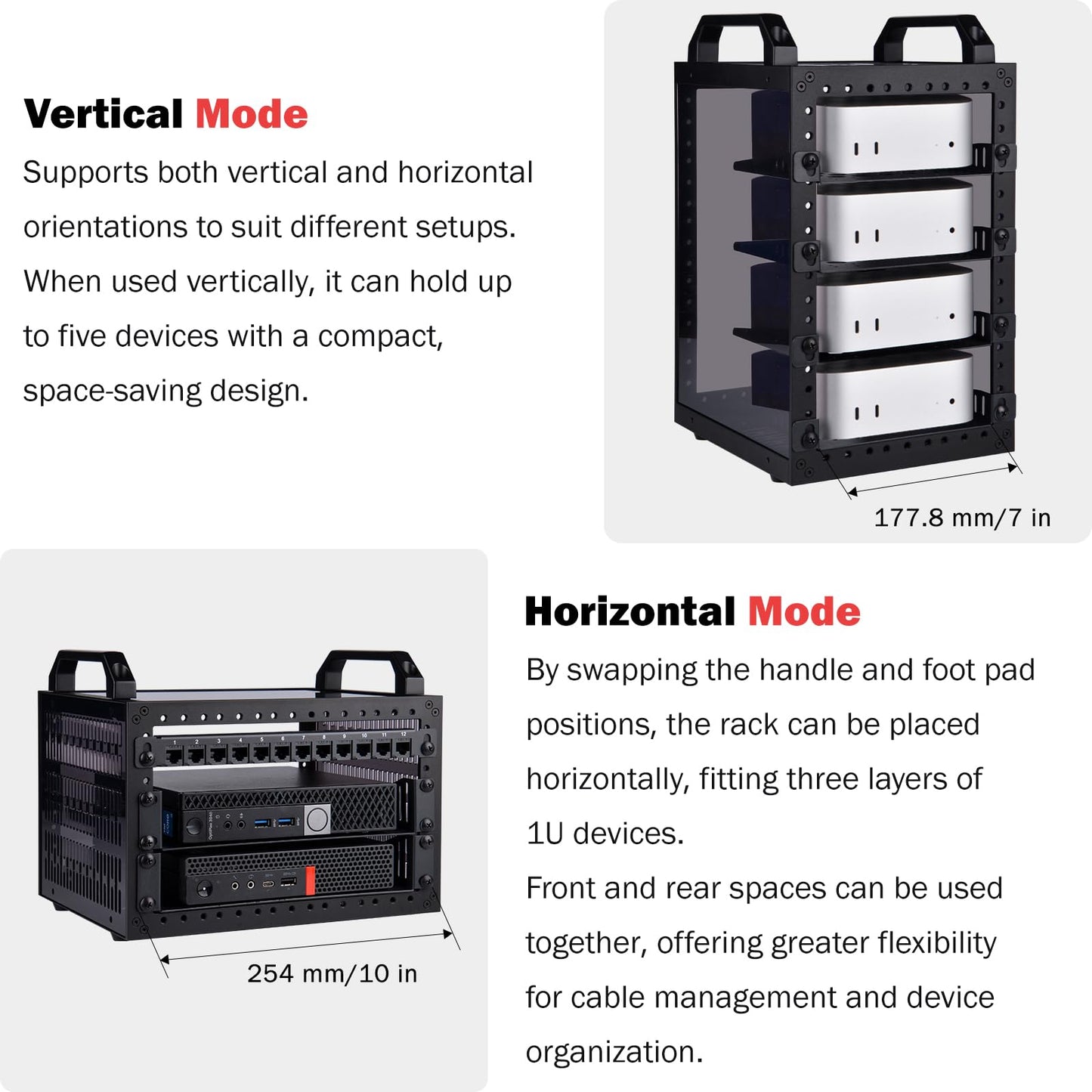 GeeekPi DeskPi RackMate TT Mini Server Cabinet for Mini PC, Network, Servers, Audio, and Video Equipment
